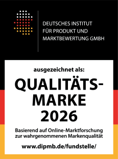 Qualitätsmarke 2026 - ausgezeichnet auf Basis von Online-Marktforschung und Kundenmeinungen.