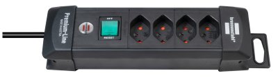 Premium-Line Steckdosenleiste 4-fach schwarz 1,8m H05VV-F 3G1,5 *CH*