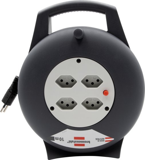 VL-X Vario-Line Kabelbox, 4-fach schwarz/lichtgrau, Kabel 10m H05VV-F 3G1,0 *CH* - Produktansicht