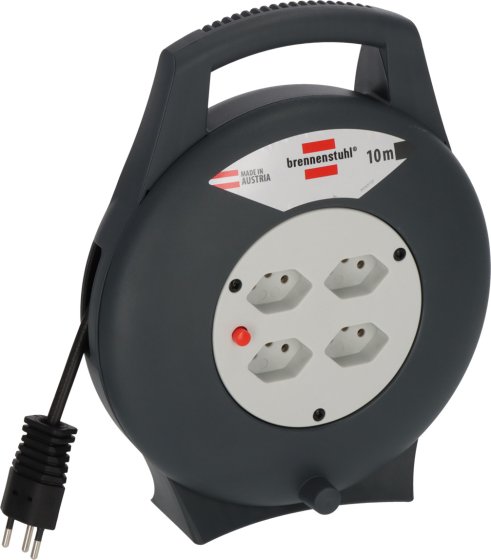 VL-X Vario-Line Kabelbox, 4-fach schwarz/lichtgrau, Kabel 10m H05VV-F 3G1,0 *CH* - Produktbild