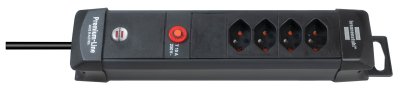 Premium-Line Steckdosenleiste 4-fach schwarz 5m H05VV-F 3G1,0 *CH*
