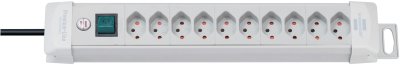 Premium-Line Steckdosenleiste 10-fach lichtgrau 3m H05VV-F 3G1,5 *CH*