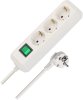 Eco-Line Steckdosenleiste mit Schalter 3-fach wei&szlig; 5m H05VV-F 3G1,5