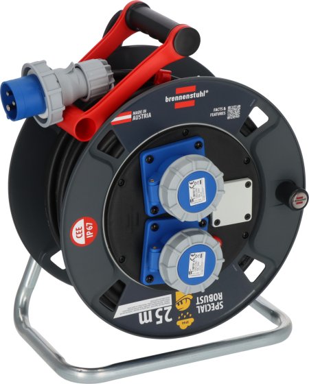 Professional CEE/3 Kabeltrommel ST 300, 2x CEE 230V/16A (IP67), 25m H07RN-F 3G2,5 - Produktbild