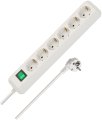 Eco-Line Steckdosenleiste mit Schalter 6-fach wei&szlig; 3m H05VV-F 3G1,5 - Produktbild