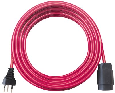 Kunststoff Verlängerungskabel, T12 Stecker, T13 Kupplung, Kabel 10m H05VV-F 3G1,5 rot *CH*