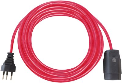 Verlängerungskabel (Kunststoff-Kabel) mit Funktionsleuchte, T12 Stecker, T13 Kupplung, 10m Kabel H05VV-F 3G1,5 rot *CH*