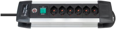 Premium-Alu-Line Steckdosenleiste 6-fach 3m H05VV-F 3G1,5 *CH*