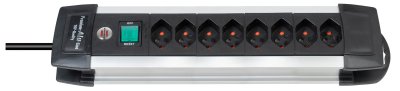 Premium-Alu-Line Steckdosenleiste 8-fach 3m H05VV-F 3G1,5 *CH*