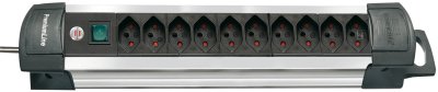 Premium-Alu-Line Steckdosenleiste 10-fach 3m H05VV-F 3G1,5 *CH*