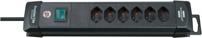 Premium-Line Steckdosenleiste 6-fach schwarz 5m H05VV-F 3G1,0 *CH*