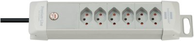 Premium-Line Steckdosenleiste 6-fach lichtgrau 3m H05VV-F 3G1,5 *CH*