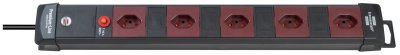 Premium-Line Technik Steckdosenleiste 5-fach schwarz/bordeaux 3m H05VV-F 3G1,5 *CH*