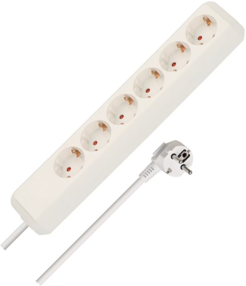 Eco-Line Steckdosenleiste 6-fach wei&szlig; 1,5m H05VV-F 3G1,5 - Produktbild