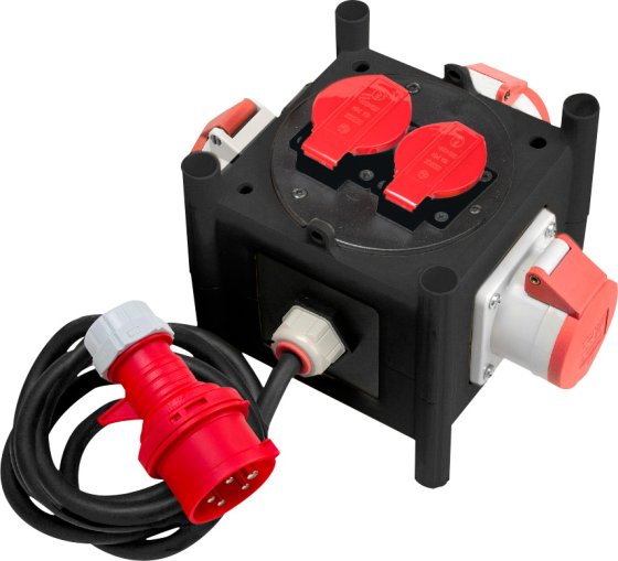 Kompakter Stromverteiler BSV 3 -LS/16, 3x CEE 5p 400V/16A (IP44), 2x T25 230V/400V/16A 5p (IP55) *CH* - Produktbild