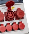 Stromverteiler BSV 4/32 FI+LS, 1x CEE 400/32A, 2x CEE 400V/16A, 4x Steckdosen T25 (IP55) *CH* - Produktansicht