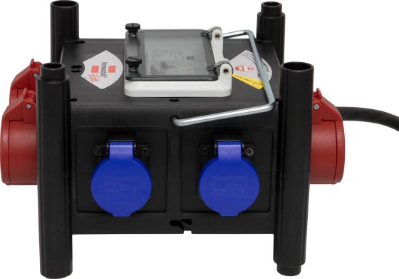 Kompakter Stromverteiler BSV 3 - FI/16, 3x CEE 400V/16A, 2x Typ T25 (IP55), 2x Typ T23 (IP55) *CH* - Produktansicht