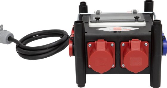 Kompakter Stromverteiler BSV 3 - FI/16, 3x CEE 400V/16A, 2x Typ T25 (IP55), 2x Typ T23 (IP55) *CH* - Produktansicht