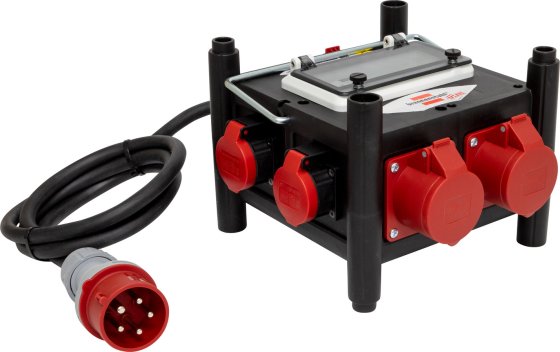 Kompakter Stromverteiler BSV 3 - FI/16, 3x CEE 400V/16A, 2x Typ T25 (IP55), 2x Typ T23 (IP55) *CH* - Produktbild