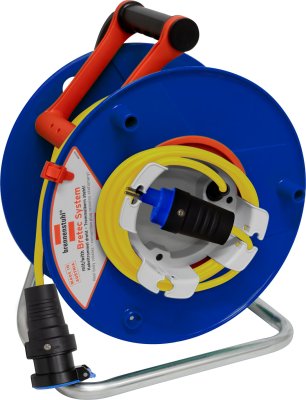 Gerätekabelrolle Super Solid G 290 + Bretec, T13 Kupplung, T13 Stecker, 33m AT-N07V3V3-F 3G1,5 gelb, CH Stecksystem IP55