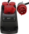 CEE/5 Adapter BSV P LS 400V/32A auf 400V/16A, 1x CEE 16A + 2x T25, CEE 32A Stecker, 1m H07RN-F 5G2,5 schwarz *CH* - Produktansicht