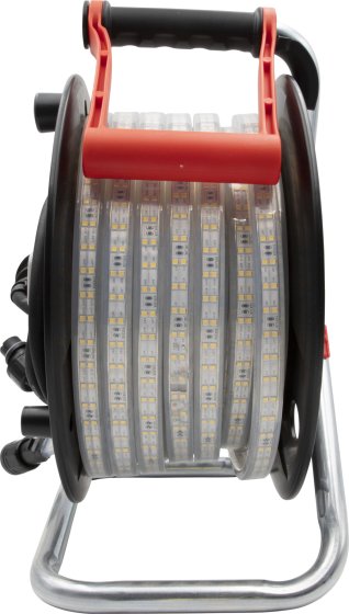 LED-Lichtschlauch BS2540SI D auf Aufbewahrungstrommel, 25m, 4000K, beidseitig, 2m H07RN-F 2X1,5 Typ 11 (IP55) *CH* - Produktansicht