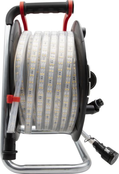 LED-Lichtschlauch BS2540SI D auf Aufbewahrungstrommel, 25m, 4000K, beidseitig, 2m H07RN-F 2X1,5 Typ 11 (IP55) *CH* - Produktansicht