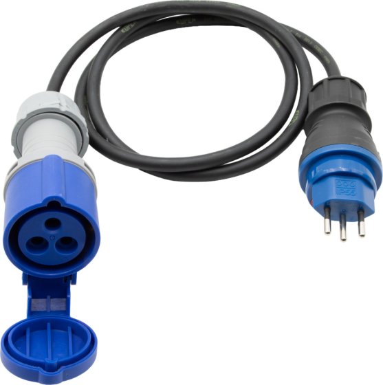 Professional Adapterkabel IP44, CEE/3 auf Typ T13 (IP55) mit FS 10A, 1.5m H07RN-F 3G1,5 - Produktbild