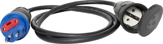 Professional Adapterkabel IP44, Typ T13 (IP55) mit FS 10A auf Typ F (IP44), 1.5m H07RN-F 3G1,5 - Produktansicht