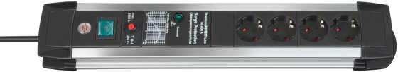 Premium-Protect-Line 60.000A &Uuml;berspannungsschutz-Steckdosenleiste 4-fach 3m H05VV-F 3G1,5 - Produktbild