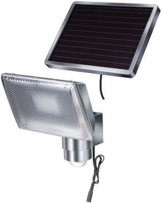 Solar LED-Strahler SOL 80 ALU IP44 mit Infrarot-Bewegungsmelder 8xLED 0,5W 350lm Kabellänge 4,75m Farbe ALU