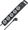 Super-Solid 13.500A Überspannungsschutz-Steckdosenleiste 5-fach schwarz/lichtgrau 2,5m H05VV-F 3G1,5