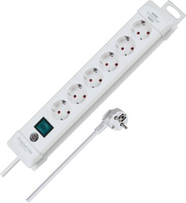 Premium-Line Steckdosenleiste 6-fach weiß 3m H05VV-F 3G1,5