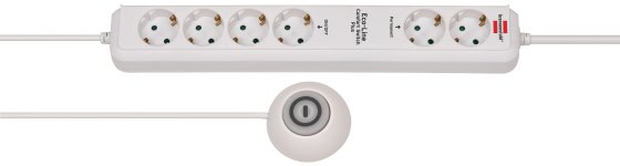 Eco-Line Comfort Switch Plus EL CSP 24 Steckdosenleiste 6-fach weiss 1,5m H05VV-F 3G1,5 2 permanent, 4 schaltbar beleuchteter Hand-/Fußschalter - Produktbild