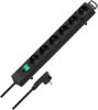 Comfort-Line Plus Steckdosenleiste mit Flachstecker 6-fach schwarz 2m H05VV-F 3G1,5