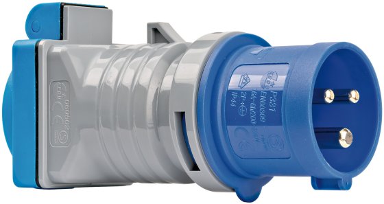 CEE-Adapter 230V/16A IP44 auf Schutzkontakt - Produktansicht