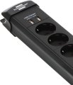 Premium-Line Steckdosenleiste mit USB-Ladefunktion 6-fach schwarz 3m H05VV-F 3G1,5 - Produktansicht