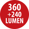 LuxPremium LED-Taschenlampe THL 300, IP54, 360+240lm