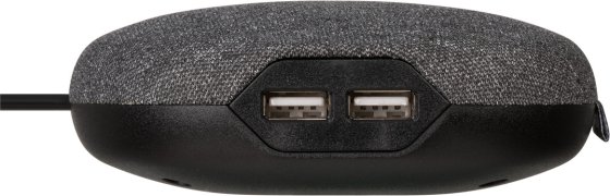 brennenstuhl&reg;estilo&nbsp;Ladestation mit Textiloberfl&auml;che 1xEurosteckdose und 2xUSB-Charger schwarz/anthrazit - Produktansicht