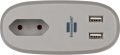 brennenstuhl&reg;estilo Sofa-Steckdose mit Ladefunktion 1xEuro-Steckdose und 2xUSB-Charger anthrazit/grau - Produktansicht