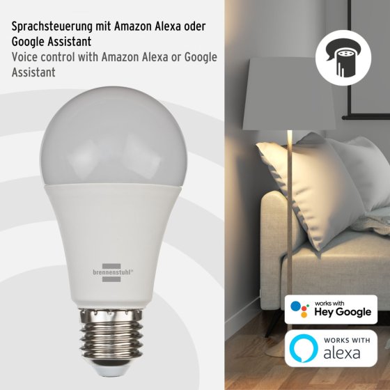 brennenstuhl&reg;Connect WiFi Gl&uuml;hbirne SB 810, E27, 860lm, 9W - Anwendungsbild