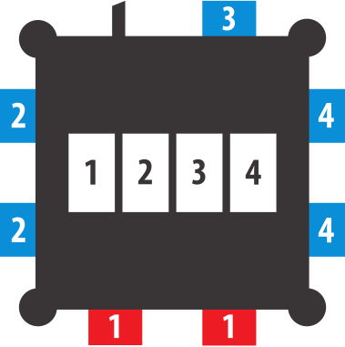 Kompakter Gummi-Stromverteiler BSV 3 FI Typ B IP44 2m H07RN-F 5G2.5 - 2xCEE16A, 5x230V - Grafik