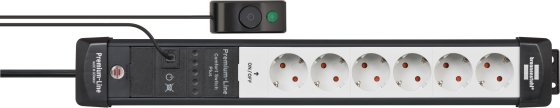 Premium-Line Comfort Switch Plus Steckdosenleiste 6-fach schwarz/lichtgrau 3m H05VV-F 3G1,5 - Produktansicht