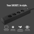 hugo! SOCKET Steckdosenleiste 4-fach, USB C 20W PD, deep black - Anwendungsbild