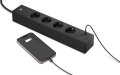 hugo! SOCKET Steckdosenleiste 4-fach, USB C 20W PD, deep black - Produktansicht
