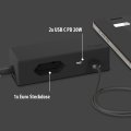 hugo! TRAVEL Steckdosenleiste mit USB C 20W PD und Euro Steckdose, deep black - Anwendungsbild