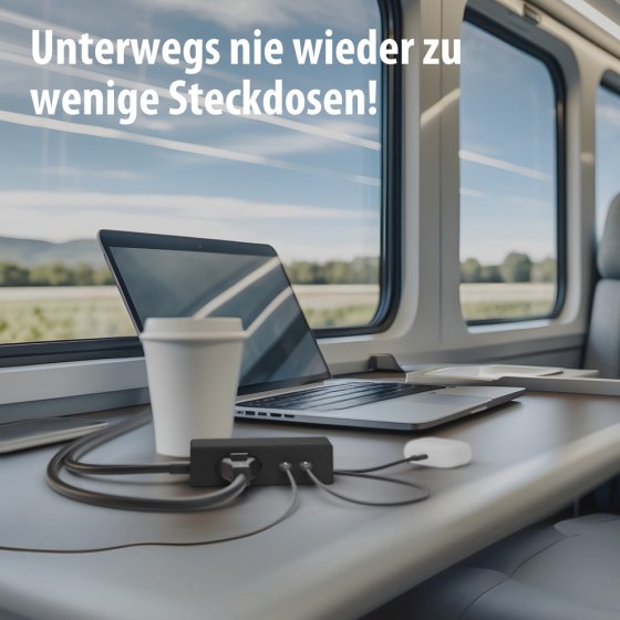 hugo! TRAVEL Steckdosenleiste mit USB C 20W PD und Euro Steckdose, deep black - Anwendungsbild