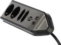 brennenstuhl&reg;estilo Ecksteckdosenleiste 4-fach mit USB A und USB C PD 30W silber/schwarz - Produktansicht