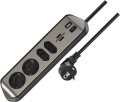 brennenstuhl&reg;estilo Ecksteckdosenleiste 4-fach mit USB A und USB C PD 30W silber/schwarz - Produktbild