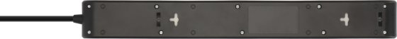 &Uuml;berspannungsschutz-Steckdosenleiste 6-fach 13.500 A mit 1x USB C PD 20W, 1x USB A 20W, 2m H05VV-F 3G1,5 schwarz - Produktansicht